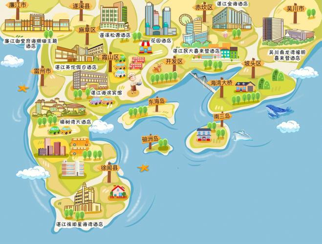 公坡镇手绘地图旅游的艺术指南
